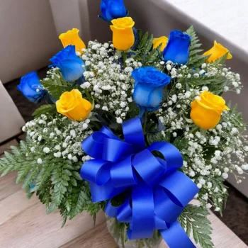 Roses Blue & Yellow 12